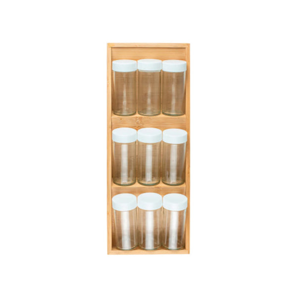 Organizador de temperos keep bambu 10 peças