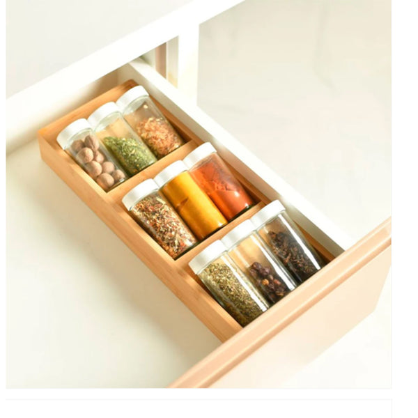 Organizador de temperos keep bambu 10 peças