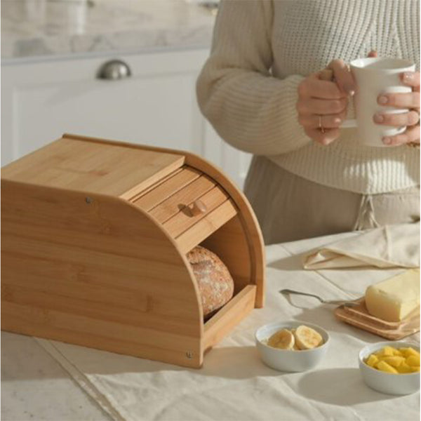 Porta Pão Sense com Abertura Frontal – Pequeno – Bambu Ou