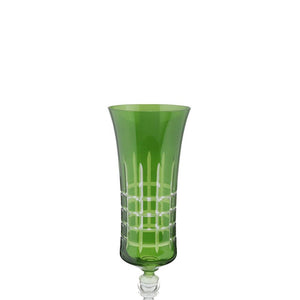Taça para champanhe lapidada em cristal ecológico Bohemia Grace 190ml verde.