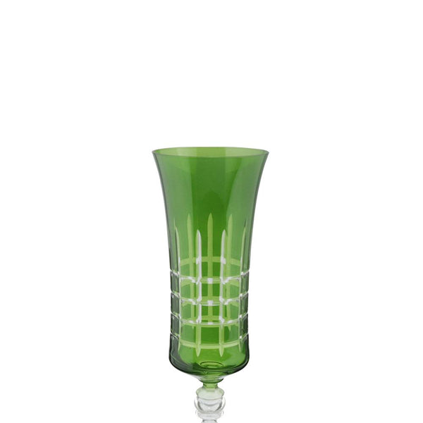 Taça para champanhe lapidada em cristal ecológico Bohemia Grace 190ml verde.