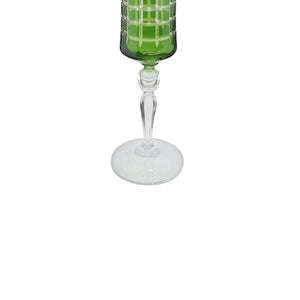 Taça para champanhe lapidada em cristal ecológico Bohemia Grace 190ml verde.
