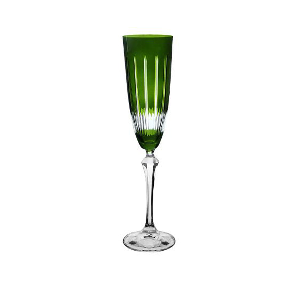 Taça para champanhe em cristal LHermitage Elizabeth 200ml verde.