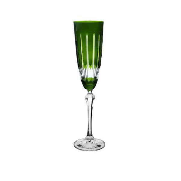 Taça para champanhe em cristal LHermitage Elizabeth 200ml verde.