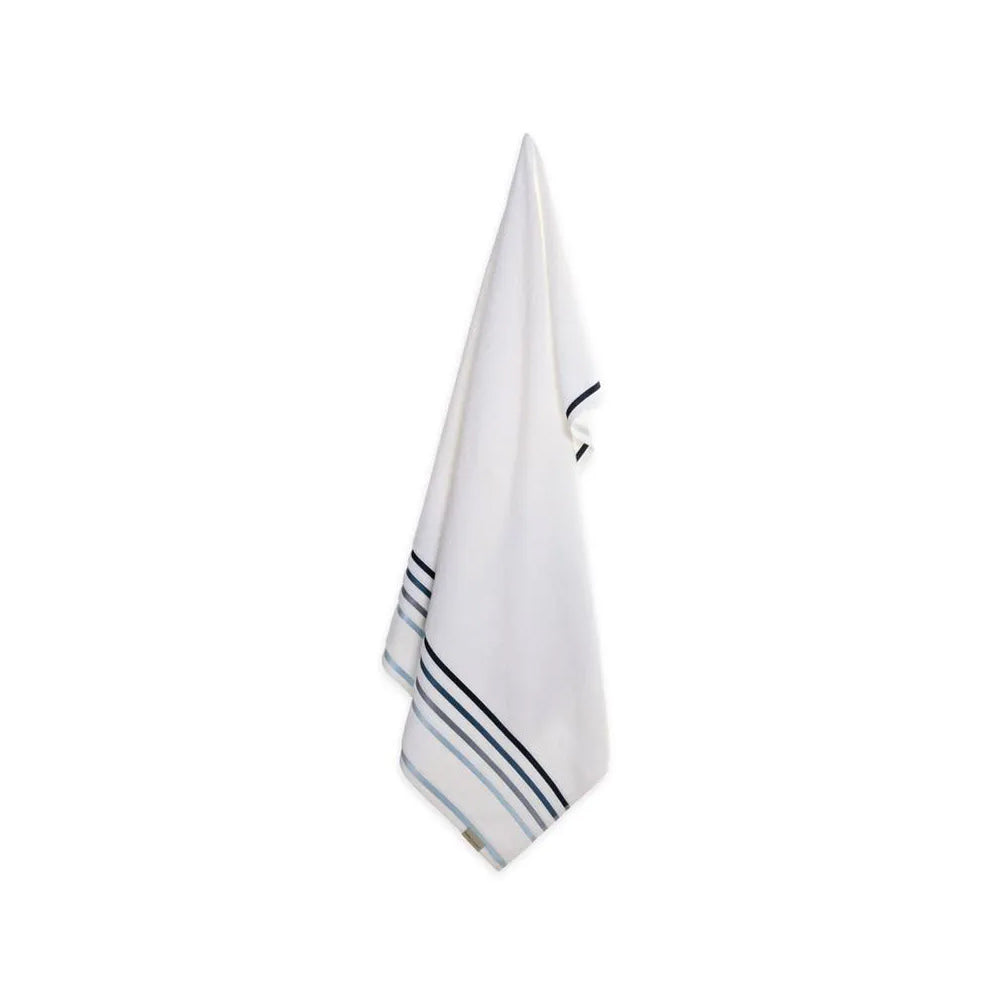 Toalha de banho Karsten Fio Penteado Lumina 70cm x140cm Branco/Azul