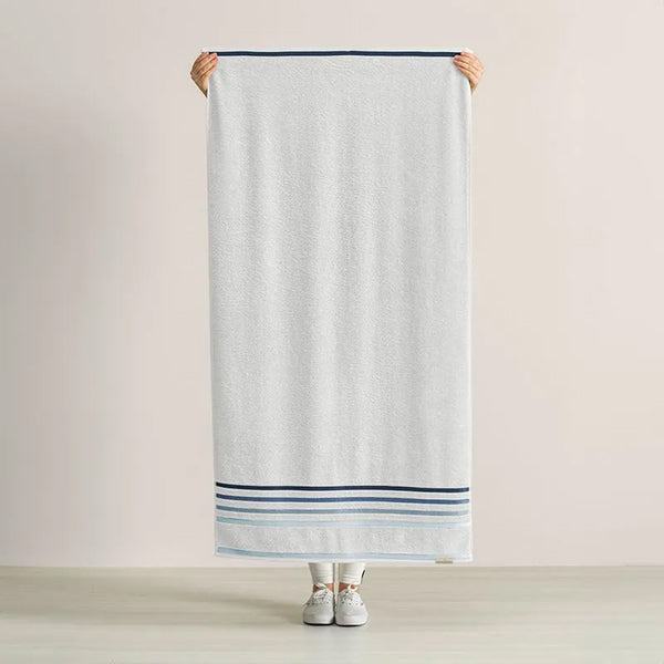Toalha de banho Karsten Fio Penteado Lumina 70cm x140cm Branco/Azul