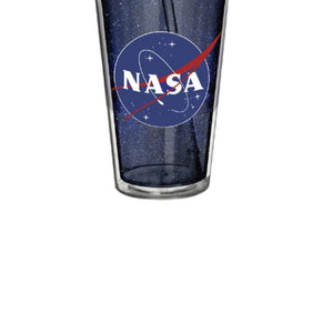 Copo parede dupla com canudo em plástico Nasa Galaxy 500ml