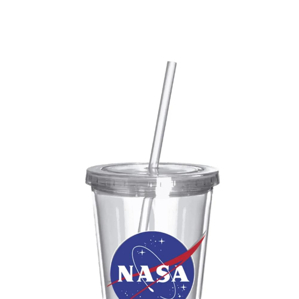 Copo parede dupla com canudo em plástico Nasa Mars 2020 500ml