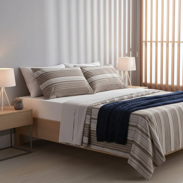 JOGO CAMA QUEEN 200 FIOS 100% ALGODÃO DAMIER KARSTEN 240X250