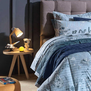 JOGO DE CAMA ESPACIAL SOLTEIRO 100% ALGODÃO KARSTEN 1,80X250