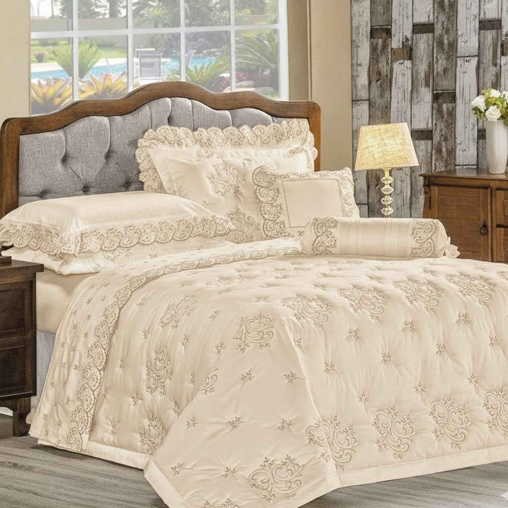 Jogo De Cama King 4Pcs Andorra 400 Fios BEGE 193X203