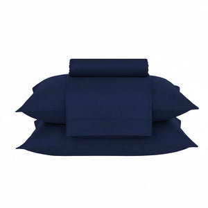 Jogo De Cama Queem 4Pcs Class Marinho 400 Fios 160X200CM