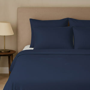 Jogo De Cama Queem 4Pcs Class Marinho 400 Fios 160X200CM