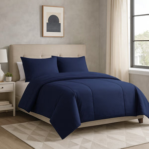 Jogo De Cama Queem 4Pcs Class Marinho 400 Fios 160X200CM