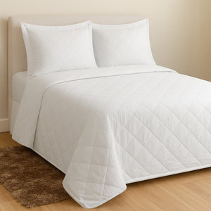 Colcha King Satinée Square Branco – Kacyumara