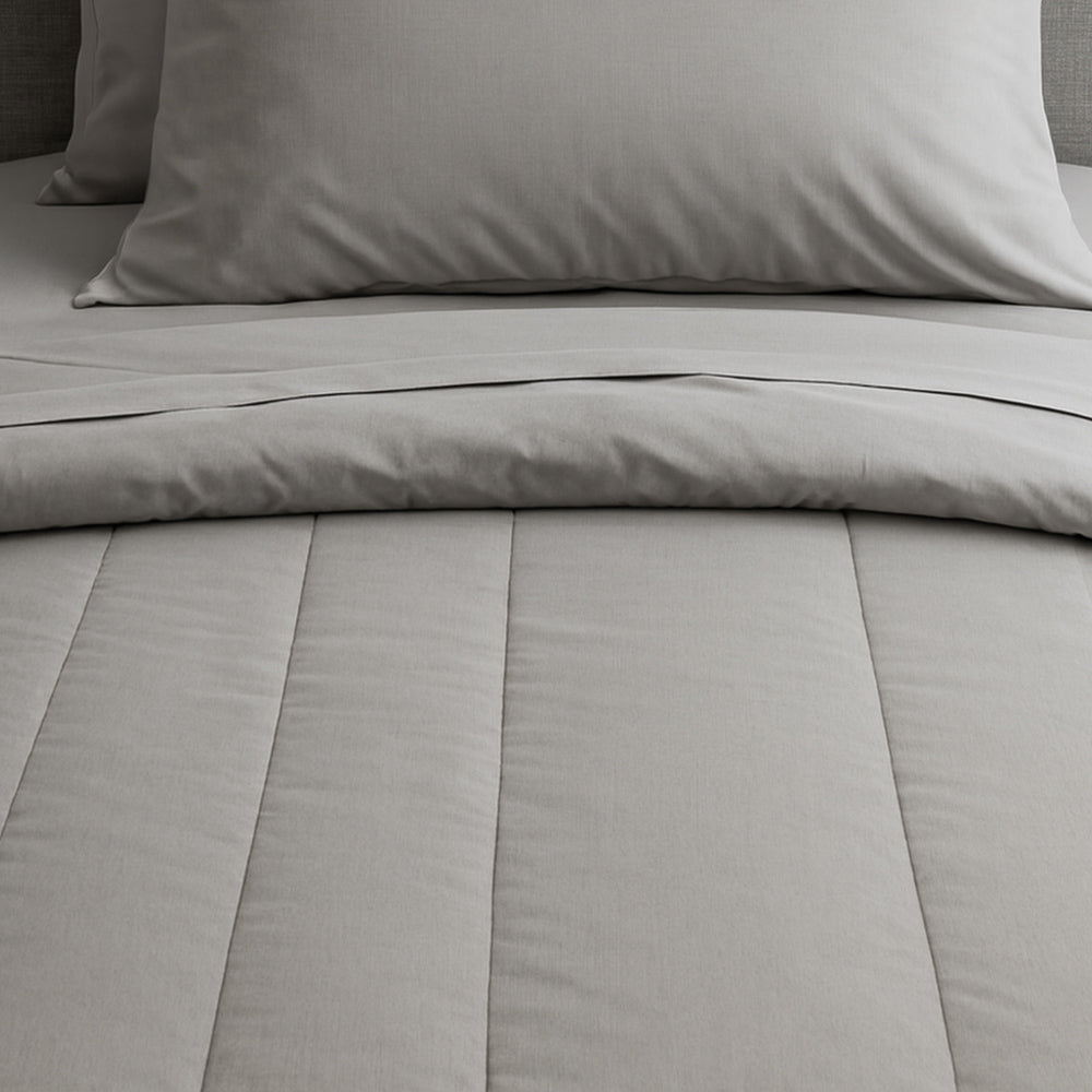 Conjunto Cobreleito Queen Chambret Fio Tinto Silver 240x260 cm