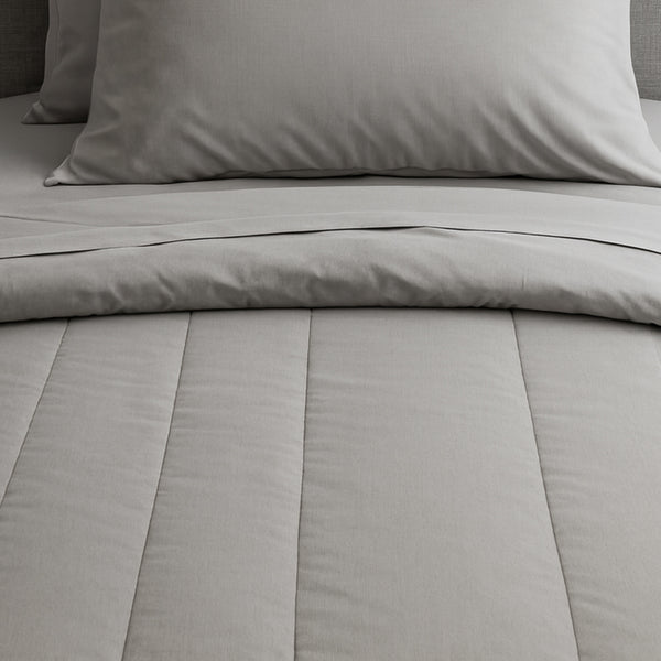 Conjunto Cobreleito Queen Chambret Fio Tinto Silver 240x260 cm