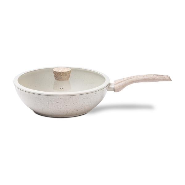 Wok com tampa  Brinox Ceramic Life Sirius 28cm vanilla