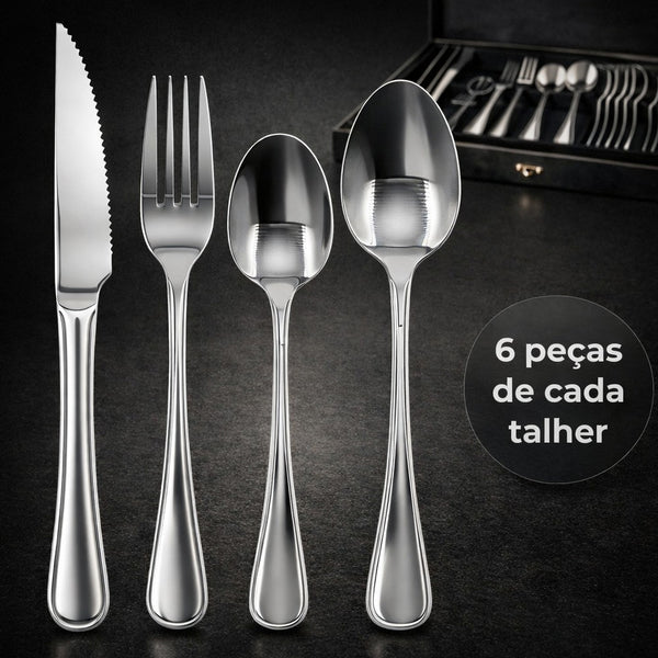 Faqueiro Aço Inox  Confidence C/ Maleta 24 Peças Original