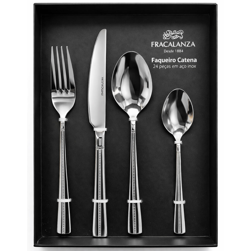 Faqueiro Catena Em Aço Inox 24 Peças Fracalanza