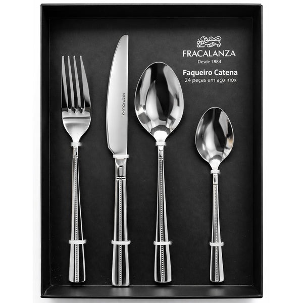 Faqueiro Catena Em Aço Inox 24 Peças Fracalanza