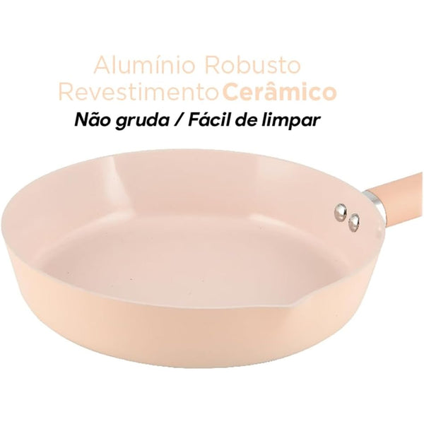 Jogo de panelas Chicago indução 4 peças rosa