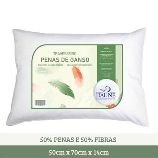 Travesseiro Híbrido Daune 50% Penas 50% Fibras Silicone