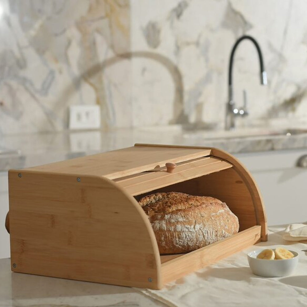 PORTA PAO SENSE COM ABERTURA FRONTAL BAMBU GRANDE OU