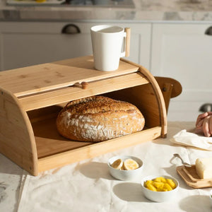 PORTA PAO SENSE COM ABERTURA FRONTAL BAMBU GRANDE OU