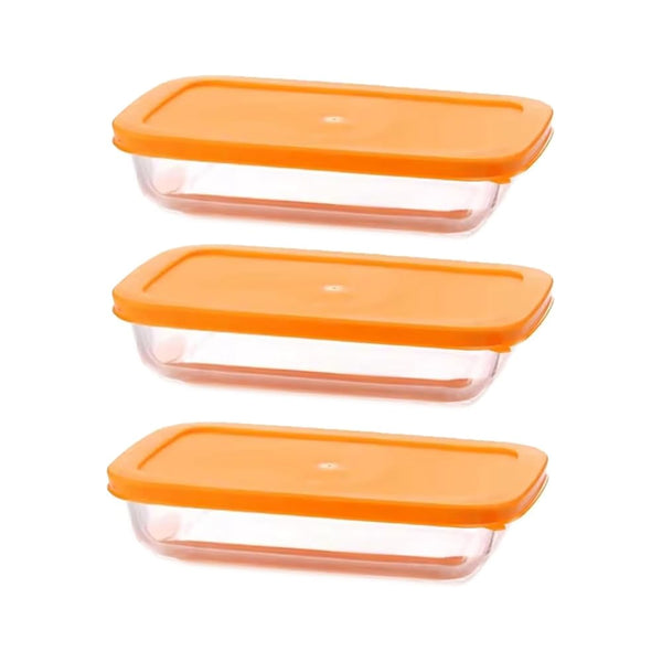 Jogo 3 Potes Com Tampa Borossilicato 700ML - CASAAMBIENTE