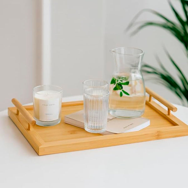 Bandeja Bambu com Alça Hauskraft 40x27cm