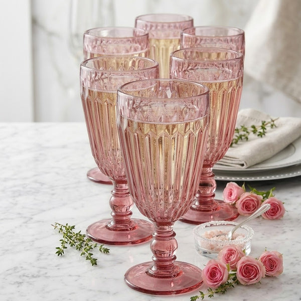 Jogo De Taças 6Pcs Rosa Casambiente