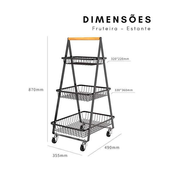Fruteira Organizadora 3 Andares Casambiente