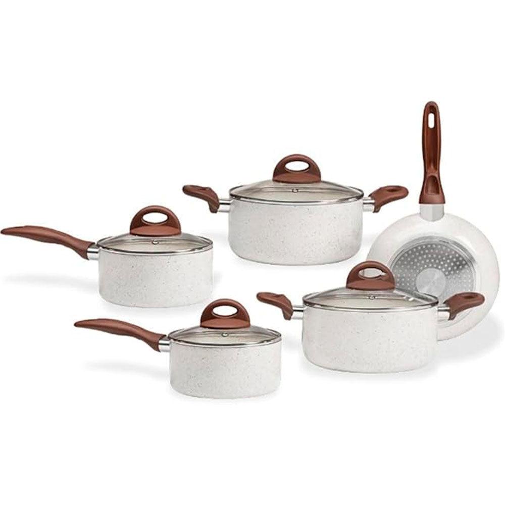 Jogo Panela C/Fundo De Indução Brinox Ceramic 5 Pçs Vanilla