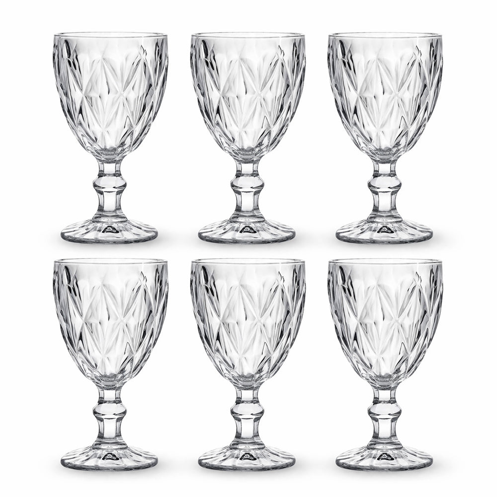 Jogo De Taças Diamante 6 Peças 260ml Em Vidro Original