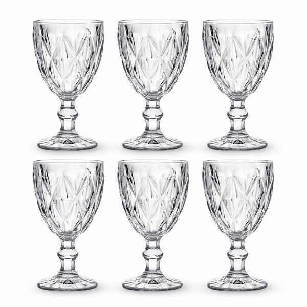 Jogo De Taças Diamante 6 Peças 260ml Em Vidro Original