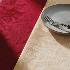 Toalha Mesa Retangular 6 Lugares Flor do Natal Bege160X220CM