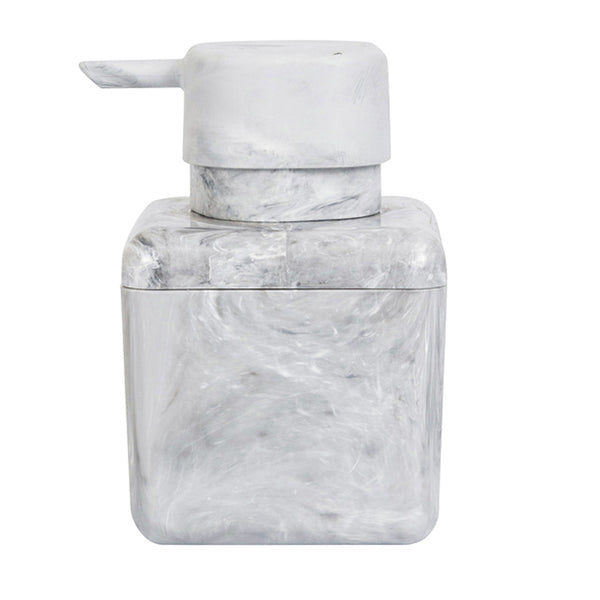 Porta Sabonete Líquido de Bancada para Banheiro 330ml Plástico Mármore Branco Cube Coza