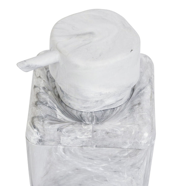Porta Sabonete Líquido de Bancada para Banheiro 330ml Plástico Mármore Branco Cube Coza