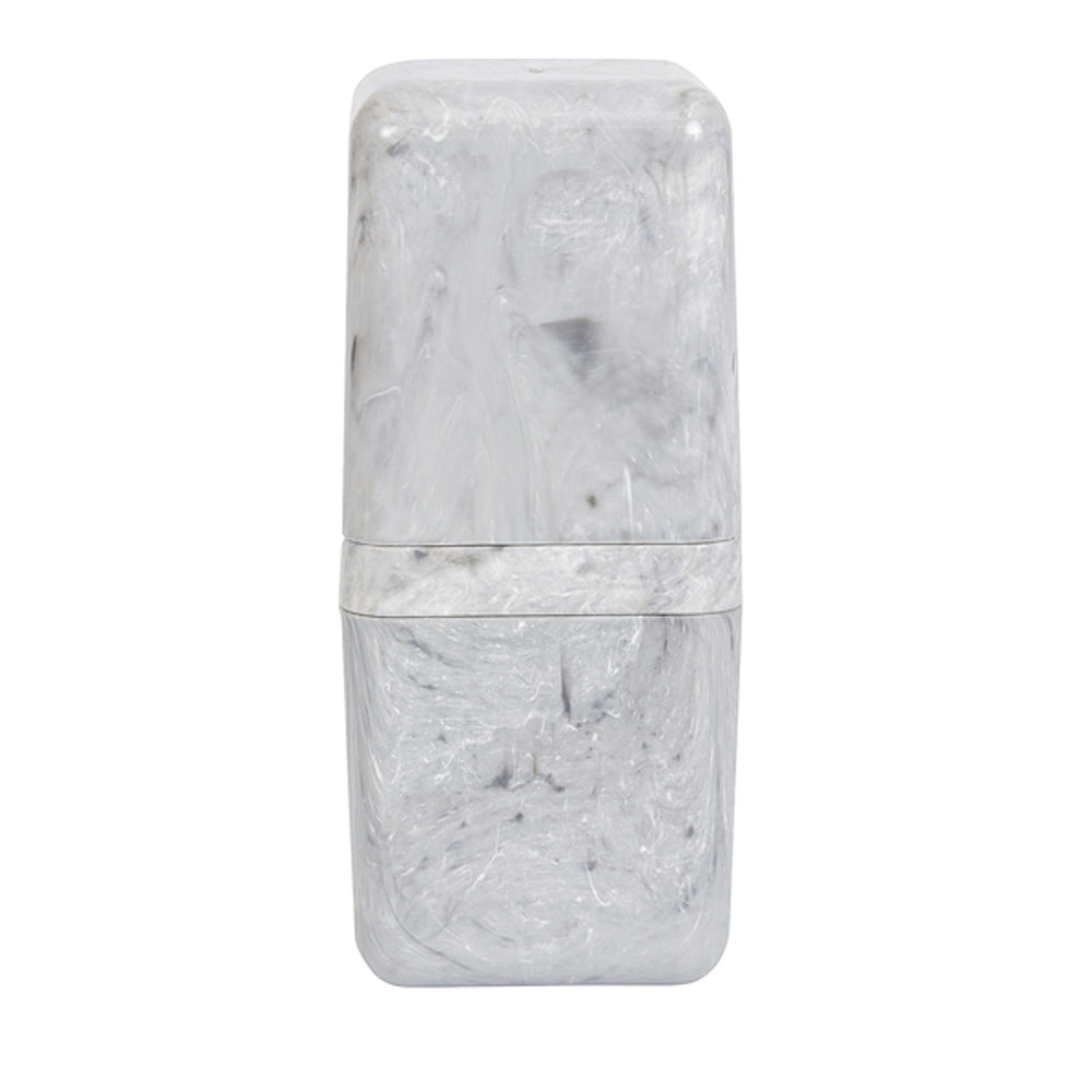 Porta Escova de Dente de Bancada Mármore Branco Cube –Coza