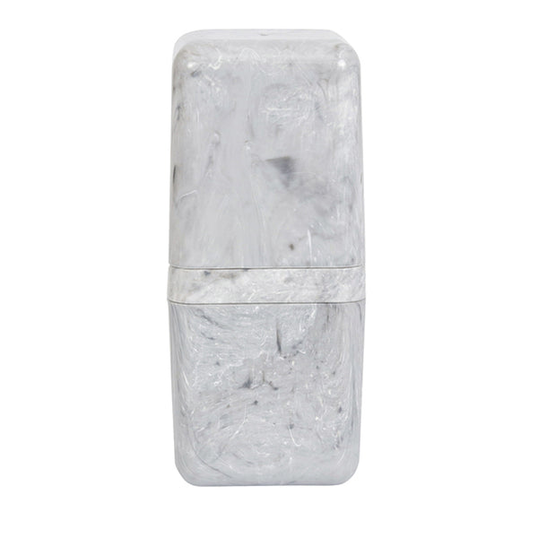 Porta Escova de Dente de Bancada Mármore Branco Cube –Coza