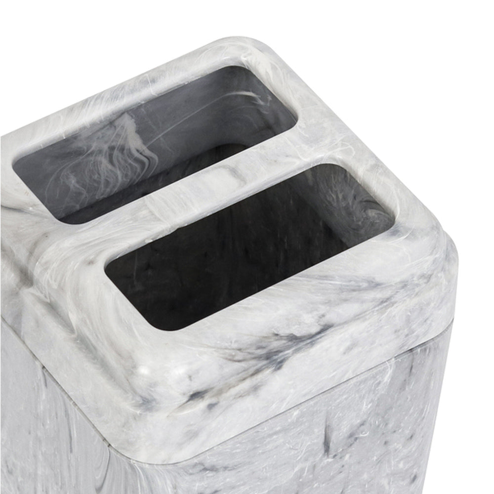 Porta Escova de Dente de Bancada Mármore Branco Cube –Coza