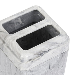 Porta Escova de Dente de Bancada Mármore Branco Cube –Coza