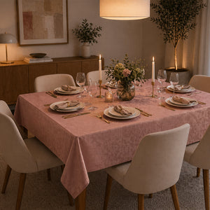Toalha Mesa Retangular 12 Lugar Delicata Rosa 1,60m x 3,20m
