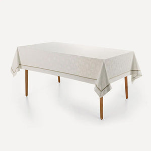 Toalha de Mesa Retangular 12 Lugares Antoni Branco/Bege