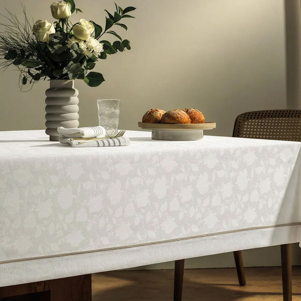 Toalha de Mesa Retangular 12 Lugares Antoni Branco/Bege