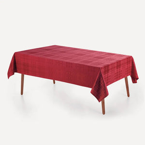 Toalha de Mesa Retangular 8 Lugares Tartan Vermelho 1,80m x 2,70m