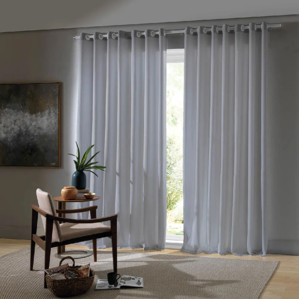 Cortina Rustica Salta 2,60m x 1,70m  Prata - Bella Janela