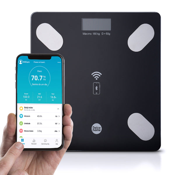 Balança Eletrônica Bluetooth Bioimpedância Com Aplicativo - Dolce Home180KG