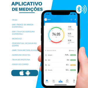 Balança Eletrônica Bluetooth Bioimpedância Com Aplicativo - Dolce Home180KG